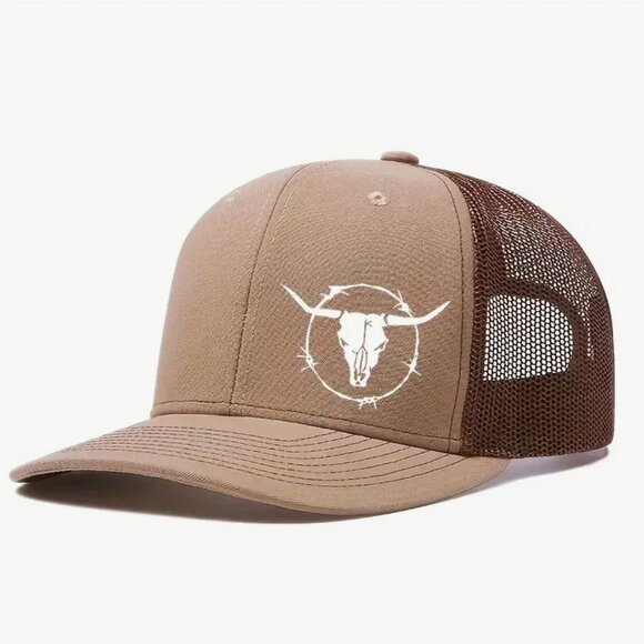 LONGHORN BULL SKULL BASEBALL CAP - Picture 1 of 7